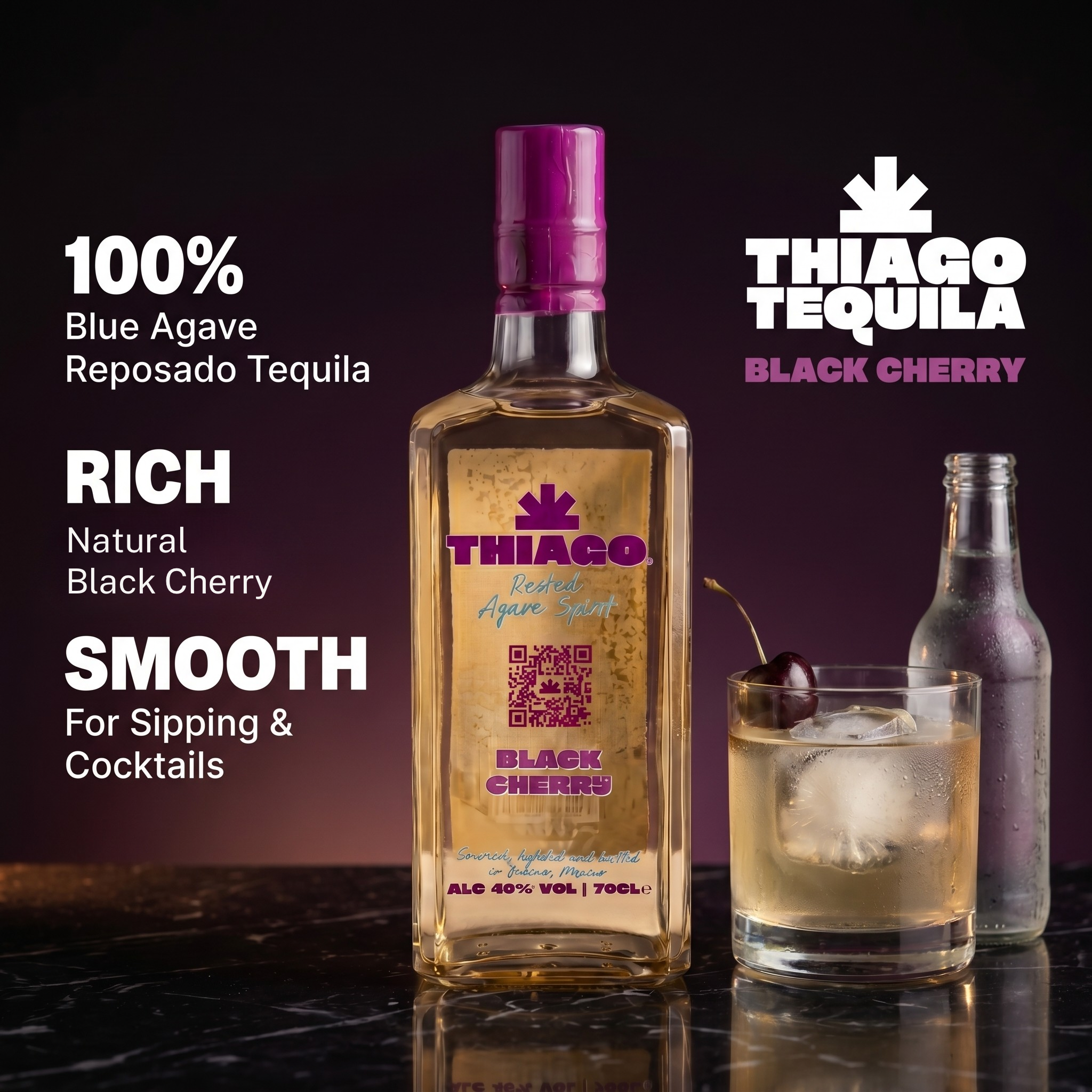 Thiago Black Cherry Tequila – 70cl
