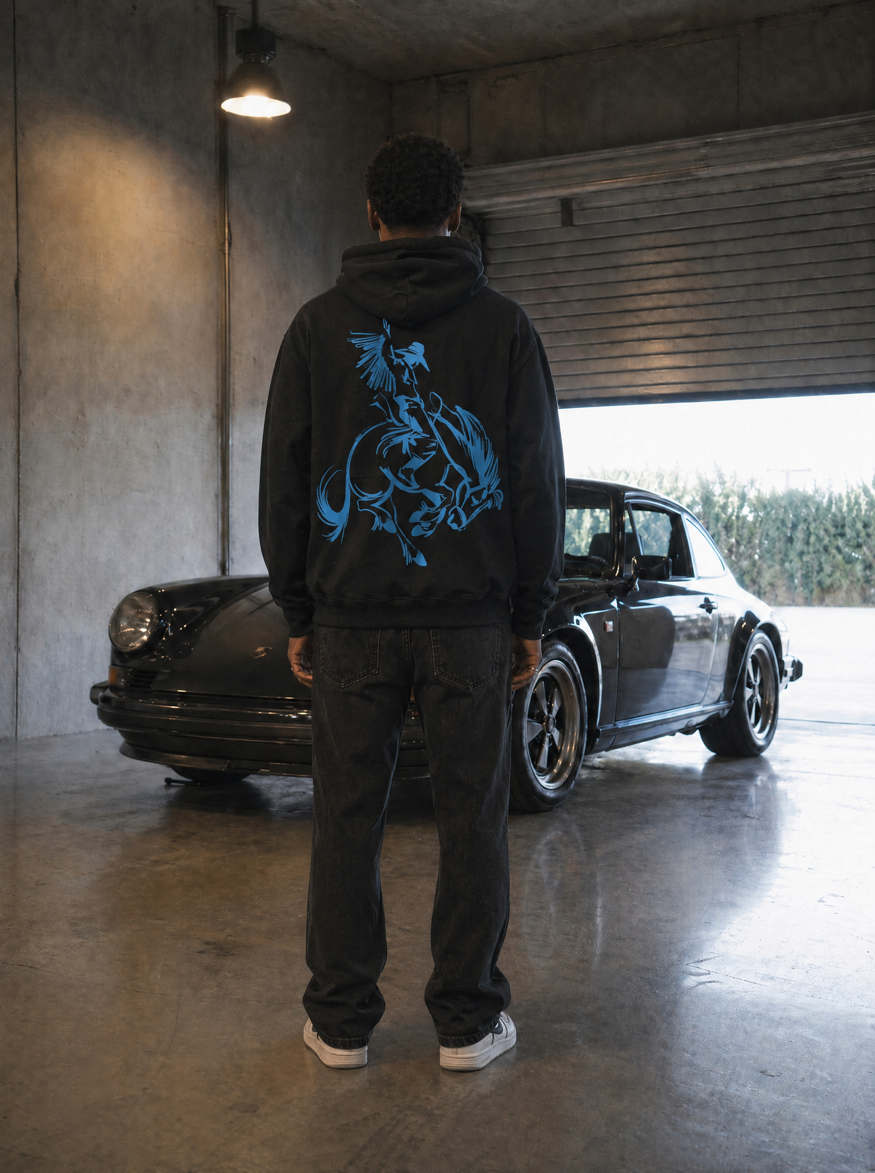 Black Hoodie – Blue Cowboy
