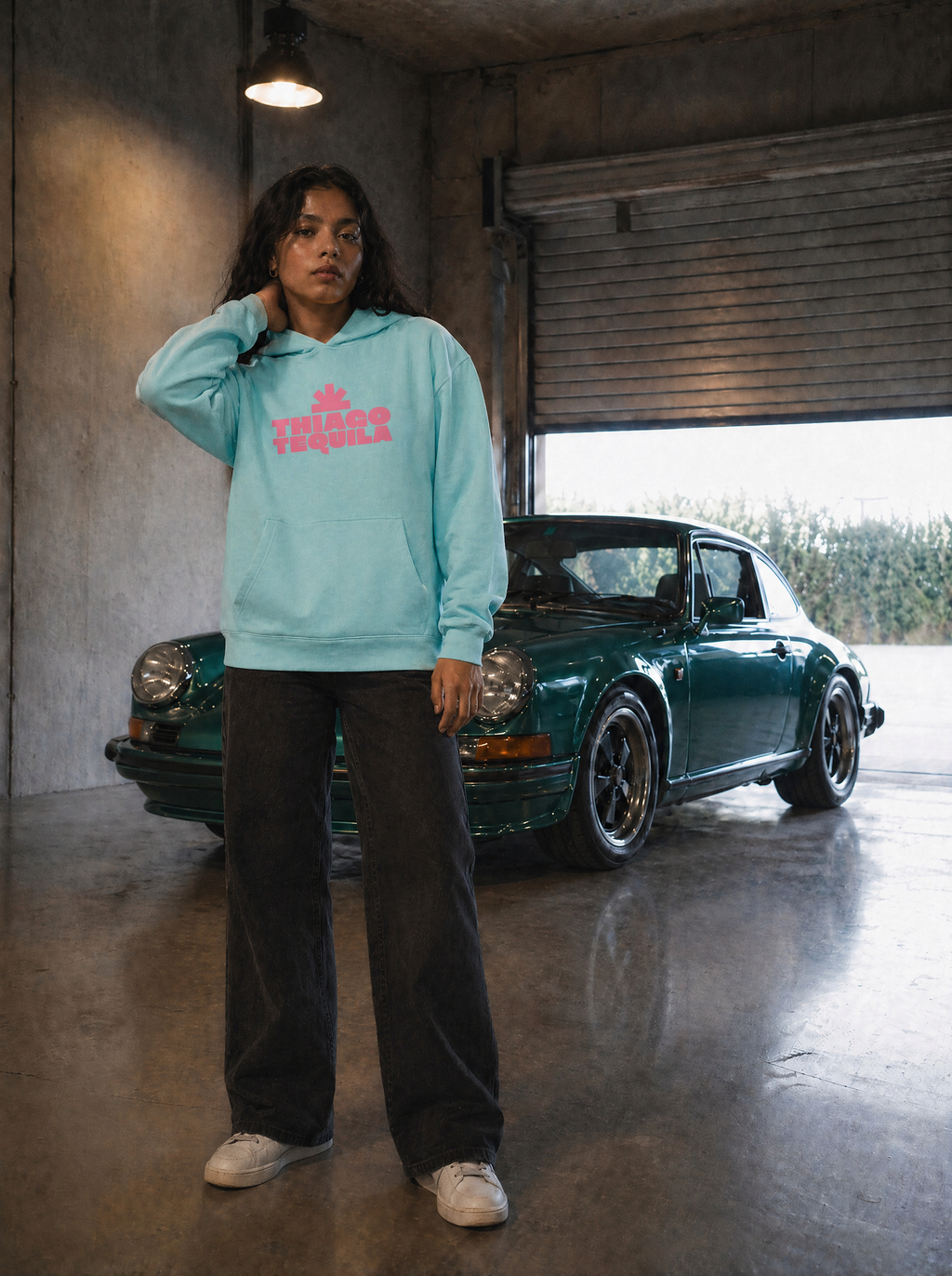 Cyan Hoodie – Pink Cowgirl