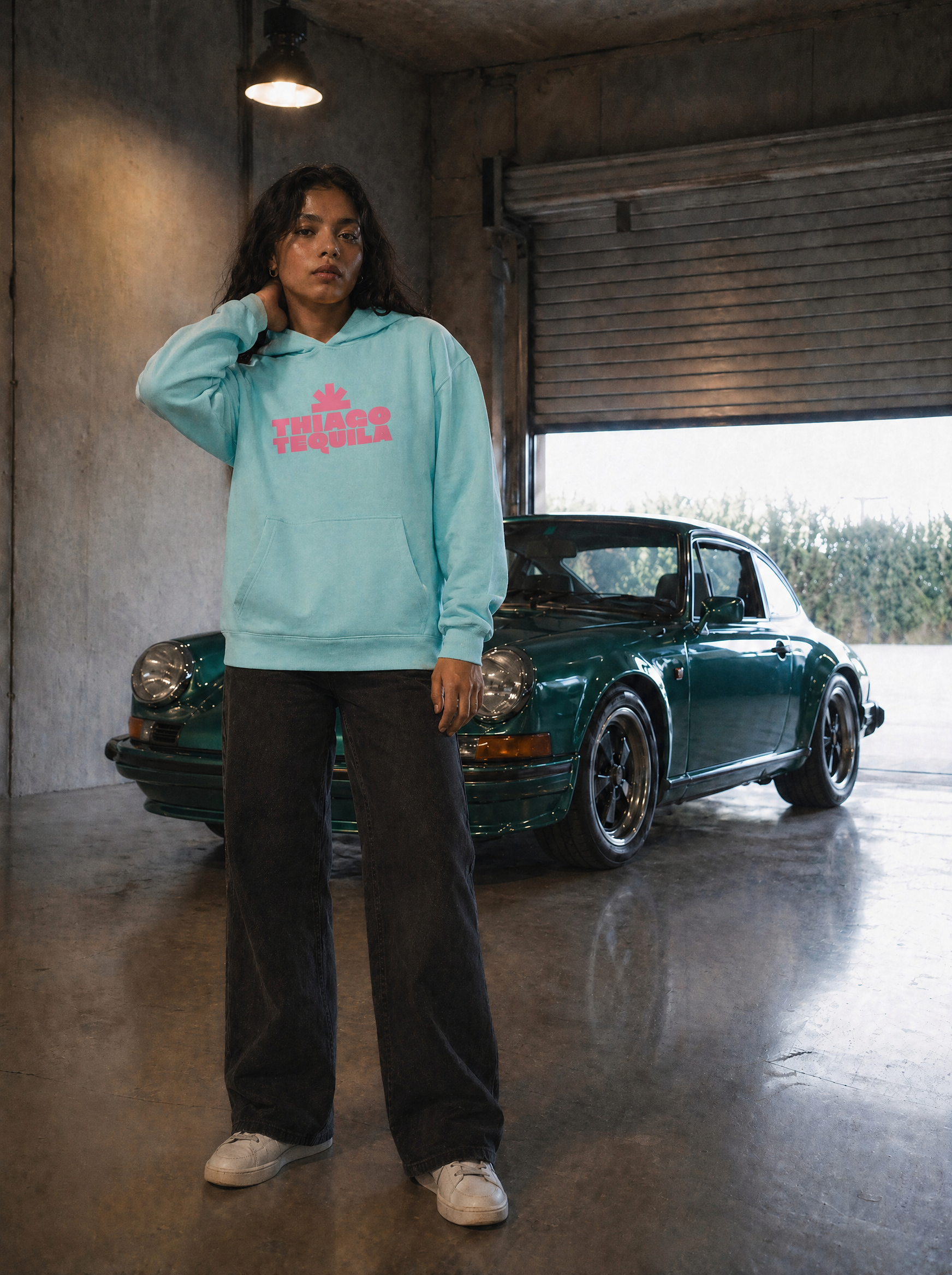 Cyan Hoodie – Pink Cowgirl