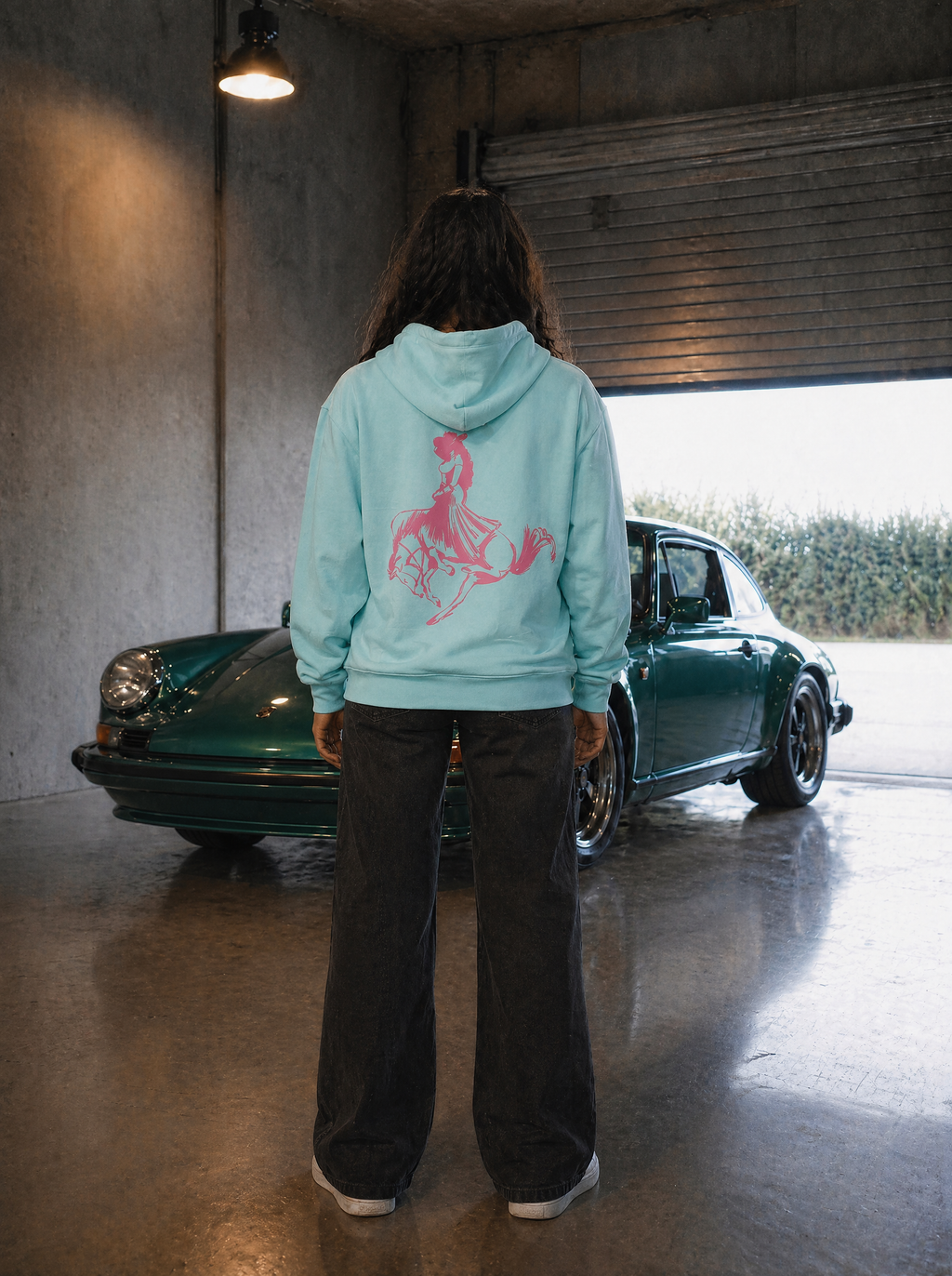 Cyan Hoodie – Pink Cowgirl