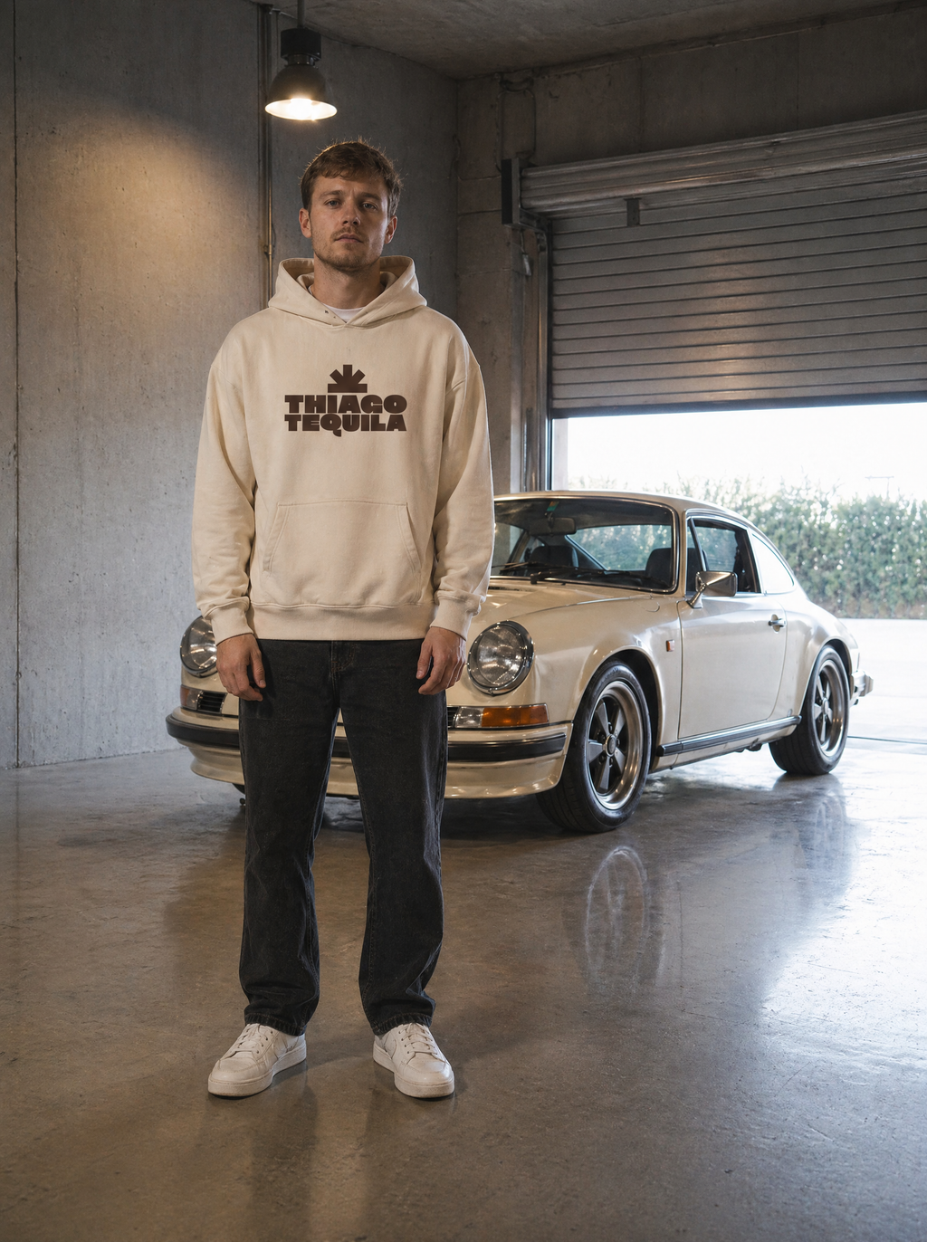 Cream Hoodie – Brown Cowboy