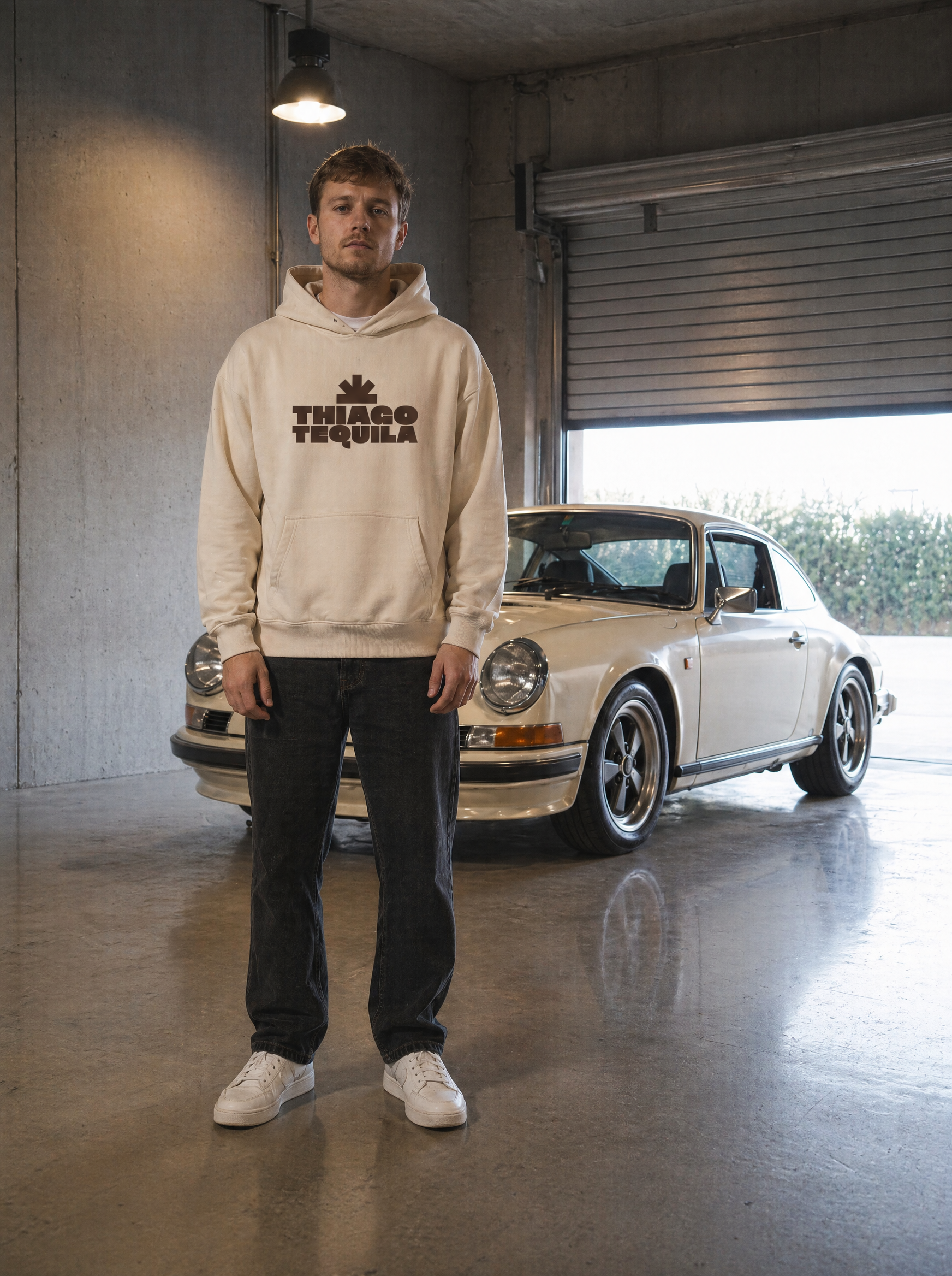 Cream Hoodie – Brown Cowboy