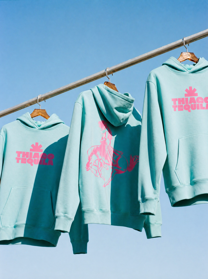 Cyan Hoodie – Pink Cowgirl