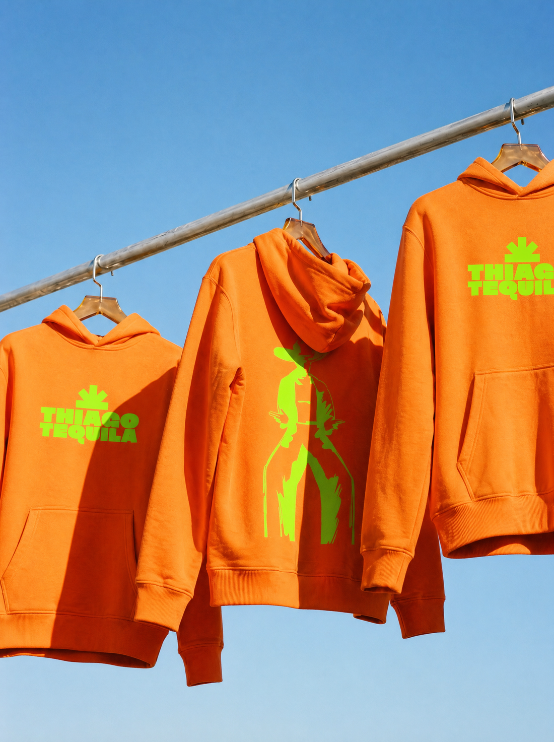 Orange Hoodie – Neon Green Gunslinger